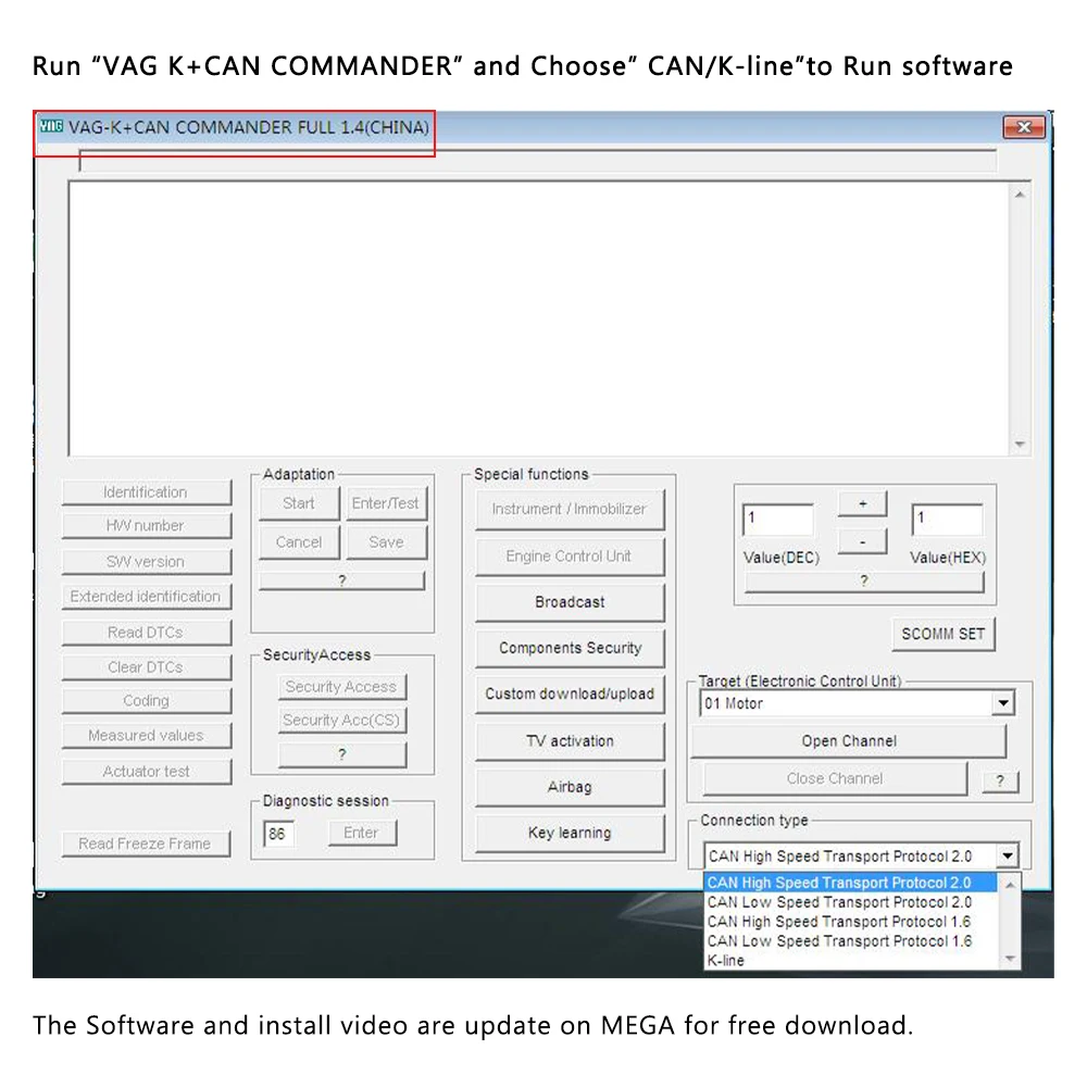 VAG K + CAN Can Commander 1 4 PIC18F25K80 FTDI OBD OBD2 автомобильный диагностический инструмент сканер