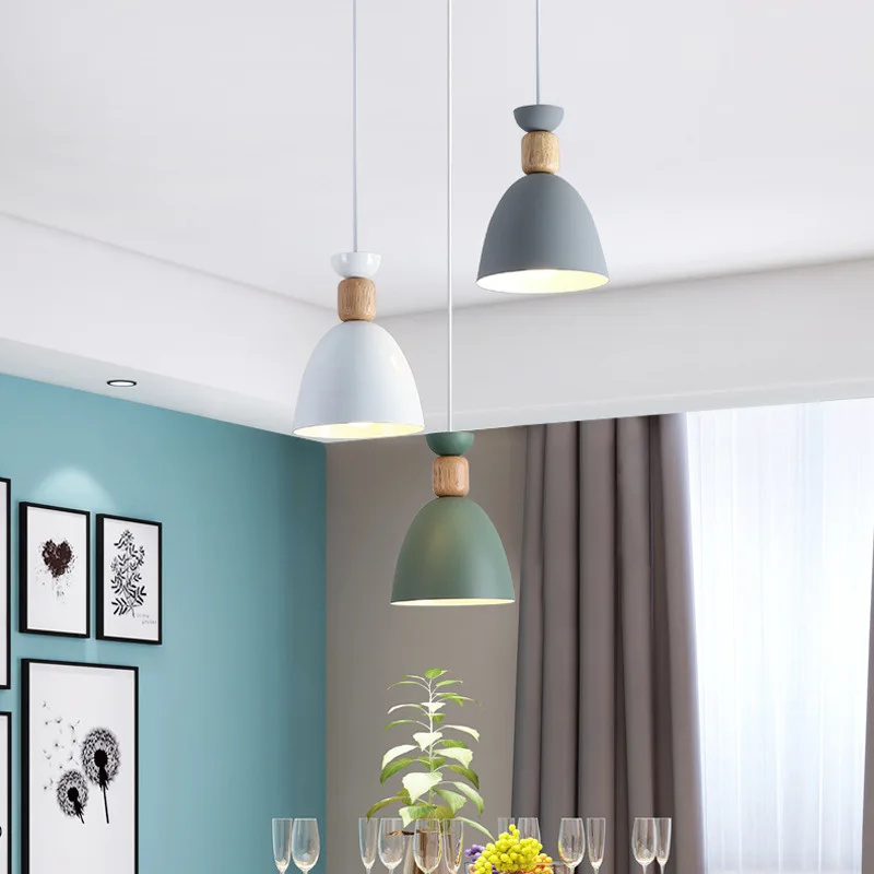 

Nodic Pendant Lamp LED Hanging Lights Pendant Lighting wood Modern multiple colour for Restaurant Pendant Dining room ZM107