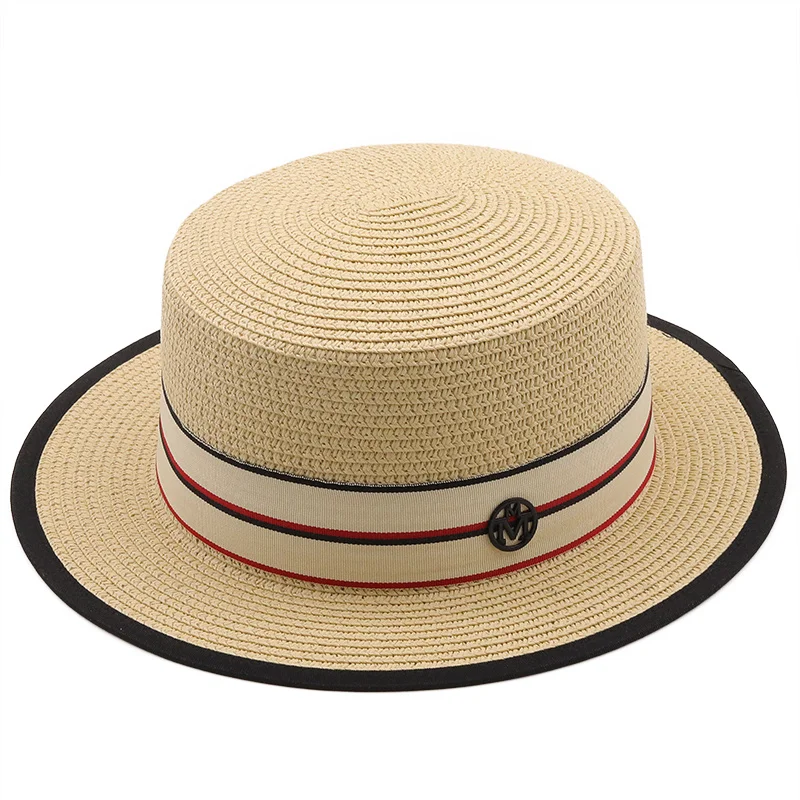 

Sun Hats For Women Straw Wide Brim Hat Female Dress Hat Womens Summer Caps Beach Hat Girl Flat Top Fedroas Hat Korean Fashion