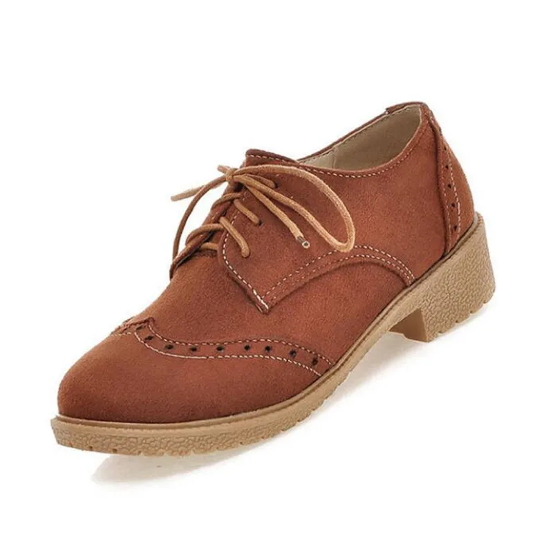 

Ladies Fashion Oxford Flat Shoes Lace-up Casual Platform Sneakers Ladies Retro Low Heel Women Flat British Style Shoes