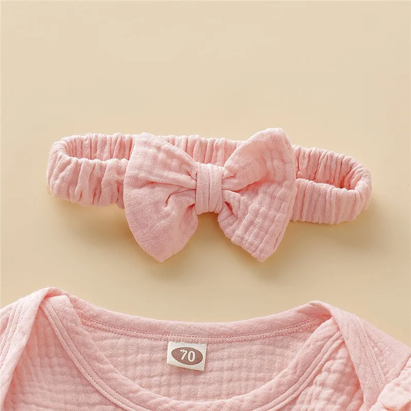 Для маленьких девочек комплект из трех предметов милый комбинезон с кружевное