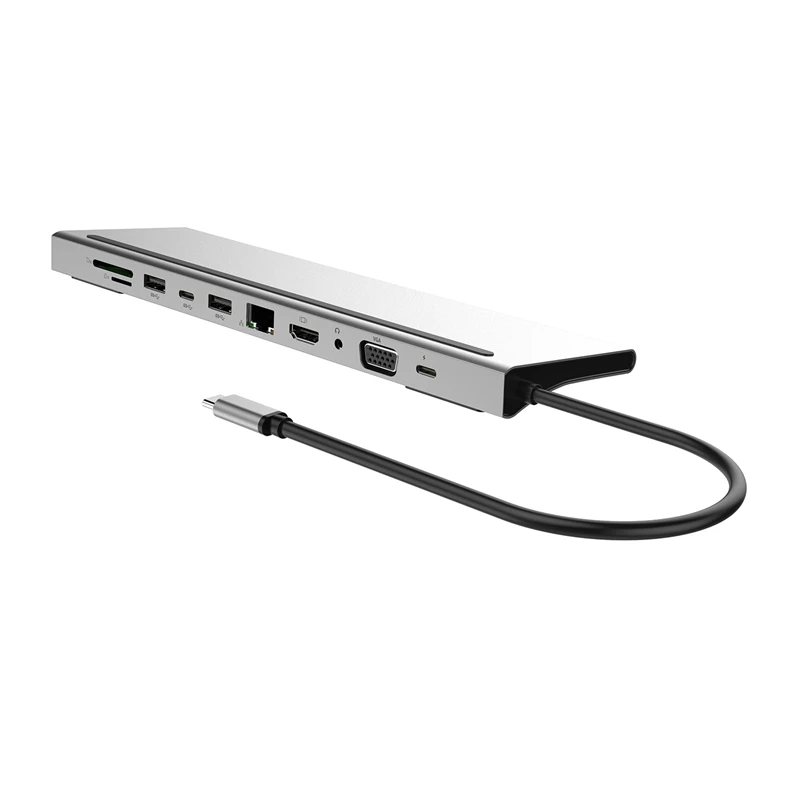 AAAJ 11 в 1 концентратор USB Type C адаптер для ноутбука Док Станция HDMI VGA RJ45 PD HP