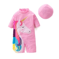 toddler swimwears girls unicorn swimsuits 2 7y long sleeve pink pony childrens swimwear fashion girls one piece swimming suit
