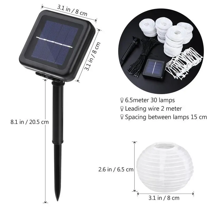 10 20 30 LED Lantern Ball String Light Outdoor Patio Waterproof Lamp Wedding Solar Garland Christmas Fairy Lights | Освещение