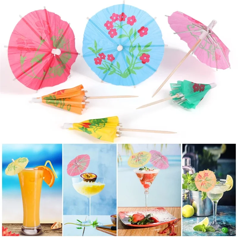 

1/10/20PCS Drink Fruit Cake Sticks Mini Umbrella Paper Cocktail Parasols Umbrellas Wedding Decoration Birthday Party Supplies