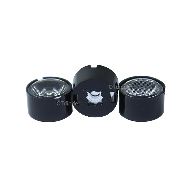 10PCS 21.6mm CREE XPE XPE2 XPG2 XPL XTE 3535 3030 LED Lens 90 Degree Cone Black White Holder For Osram Samsung High Power LED