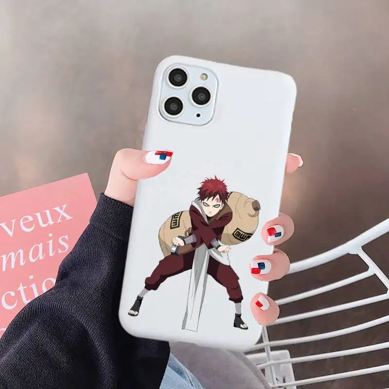 

Naruto Gaara Japan anime Phone Case Candy Color for iPhone 6 7 8 11 12 s mini pro X XS XR MAX Plus