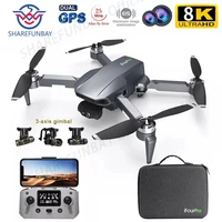 sharefunbay 2021 new drone 3 axis gimbal camera professional 8k gps 5g fpv 3kilometers 25 minutes brushless rc quadcopter toys