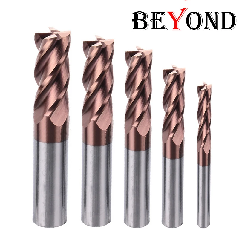 Фреза BEYOND EndMill HRC60 с 4 канавками 1 мм 6 8 10 фреза из сплава ЧПУ кромки карбидные фрезы