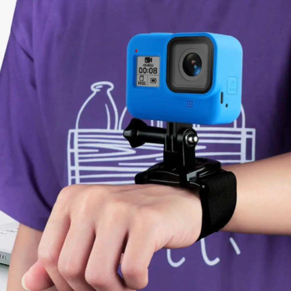 

Colorful Soft Silicone Rubber Frame Protective Case for GoPro Hero 8 Black Protective Cover With Adjustable Wrist Strap