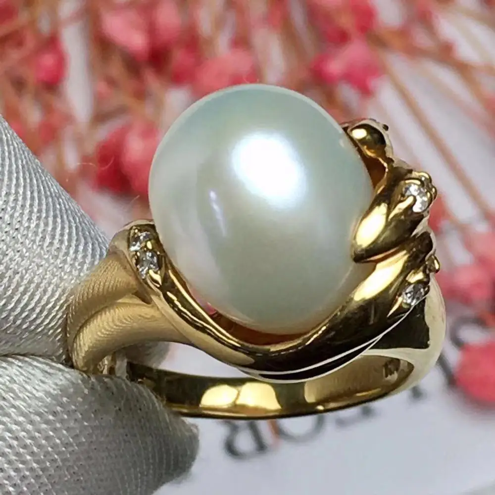 Кольцо женское из желтого золота 18 карат 100% натуральные бриллианты и японский