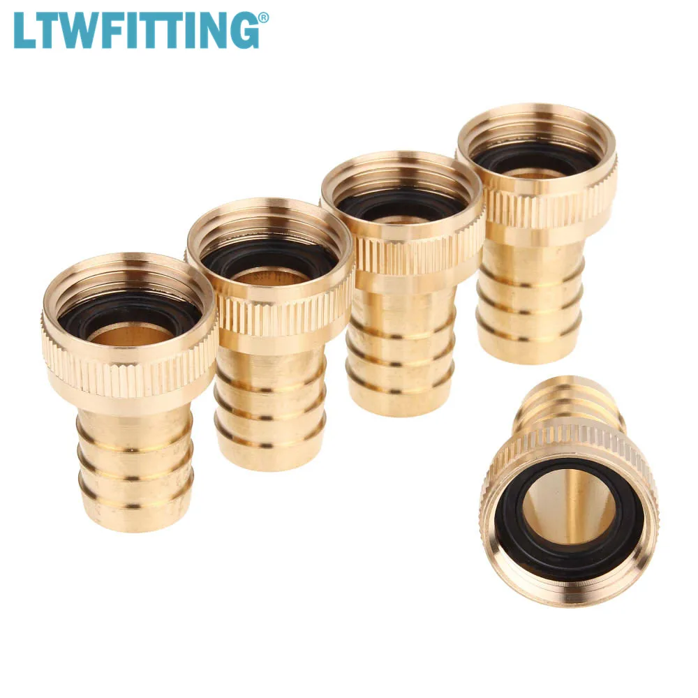 

LTWFITTING Brass 3/4" Barb x 3/4" FHT Hose Repair/Connector, Garden Hose Fitting