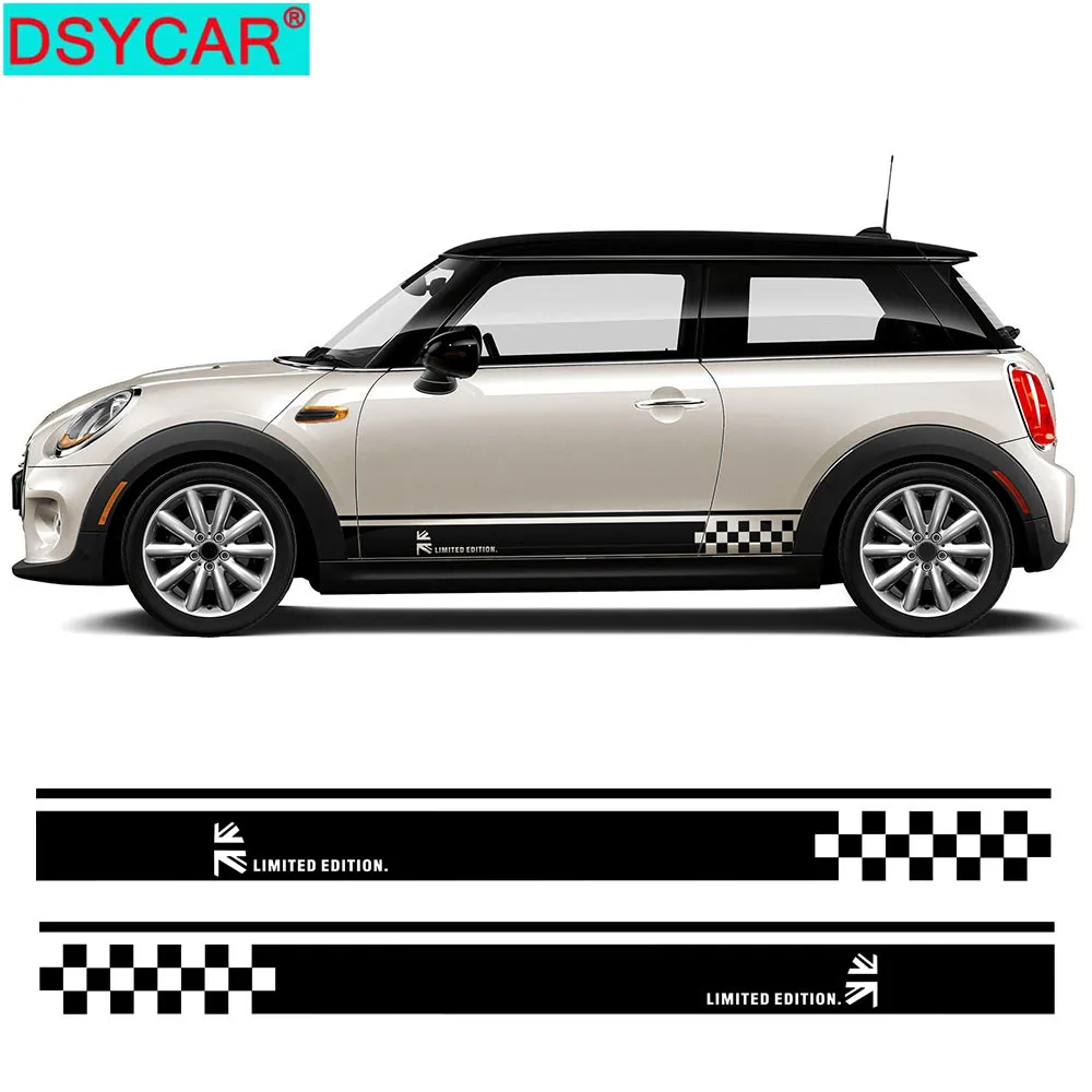 

DSYCAR 1Pair New Car Side Skirt Decal Sill Door Side Decal Vinyl Door Side Stickers for MINI Cooper R50 R52 R53 R56 R57 R58 R59