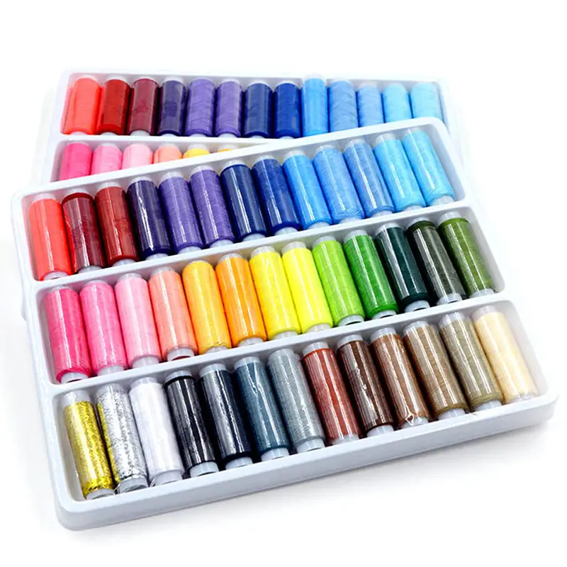 

39Pcs Mixed Colors 100% Polyester Yarn Sewing Thread Machine Hand 150 Yard Well Sewing Machine Thread