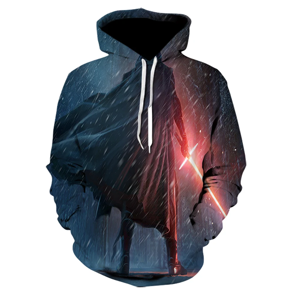 Толстовка с капюшоном 3D принтом в стиле Звездные войны модные повседневные