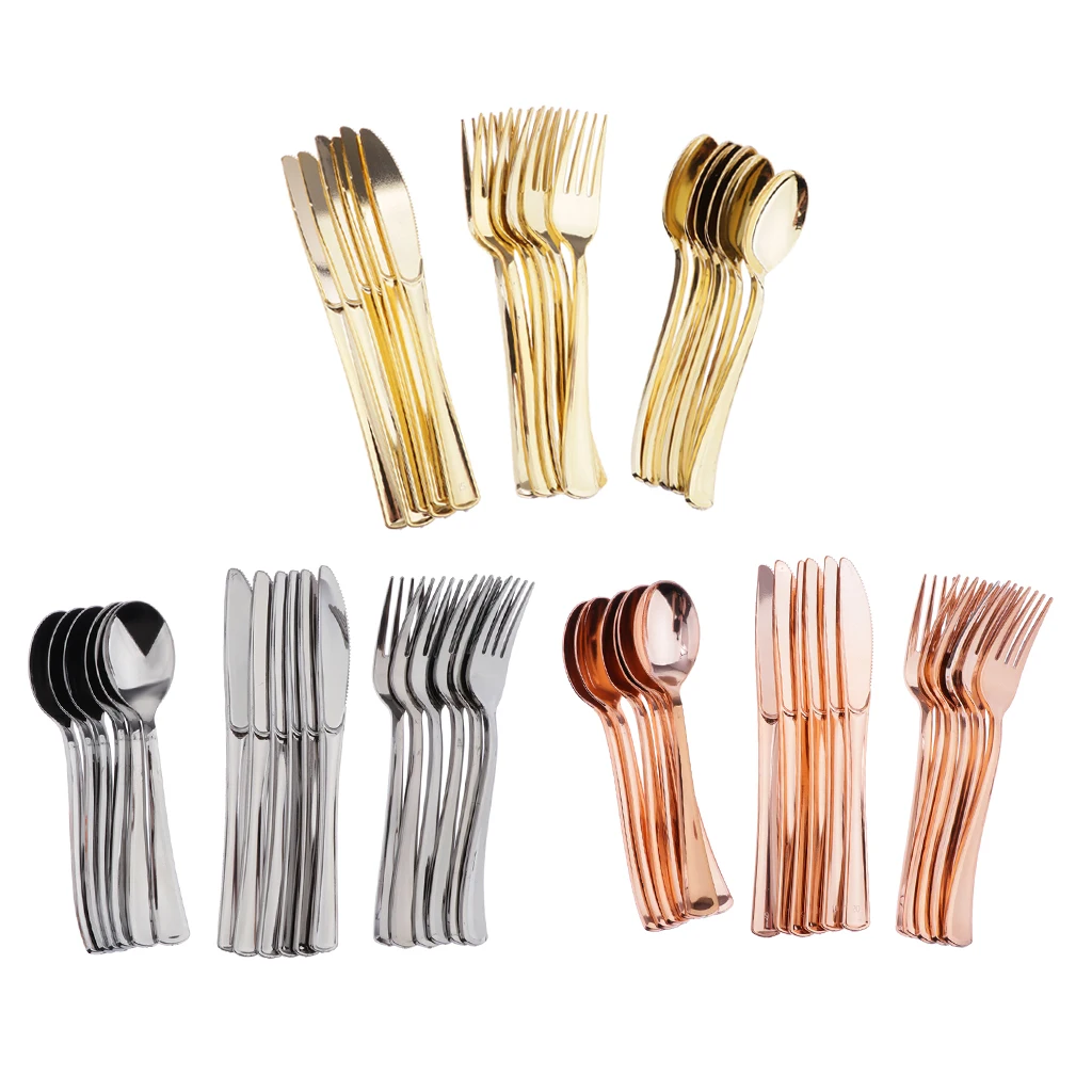 18 Pcs Plastic Cake Spoons Disposable Cutlery Set Fork Spoon Party Tableware Wedding Birthday Decoration Supplies | Дом и сад