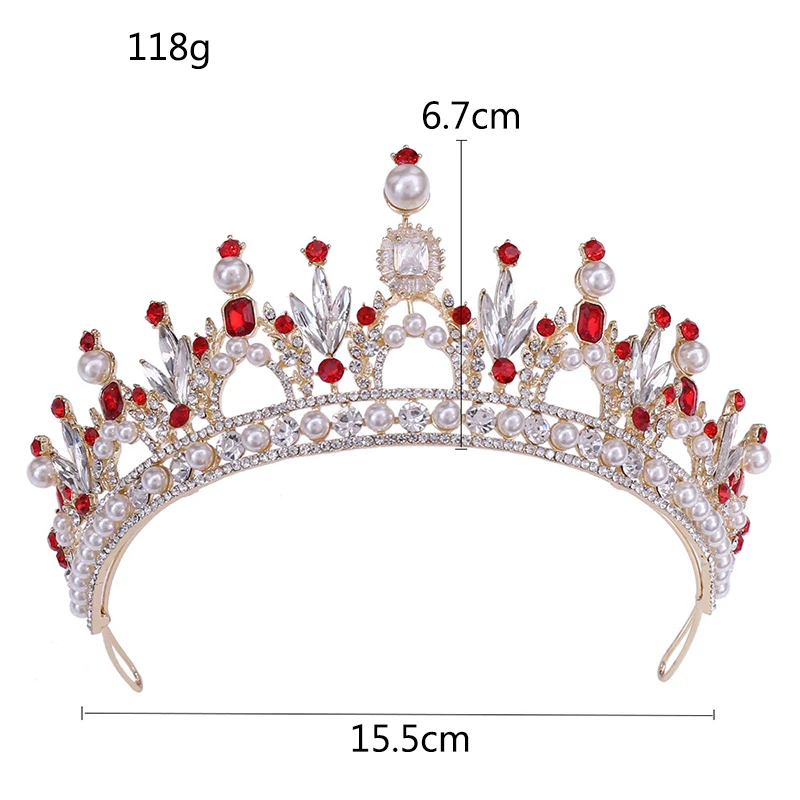 

Baroque Crown Jewelry Inlaid With Zircon Multicolor Pearls Bridal Wedding Accessories Bridal Dress Jewelry JL