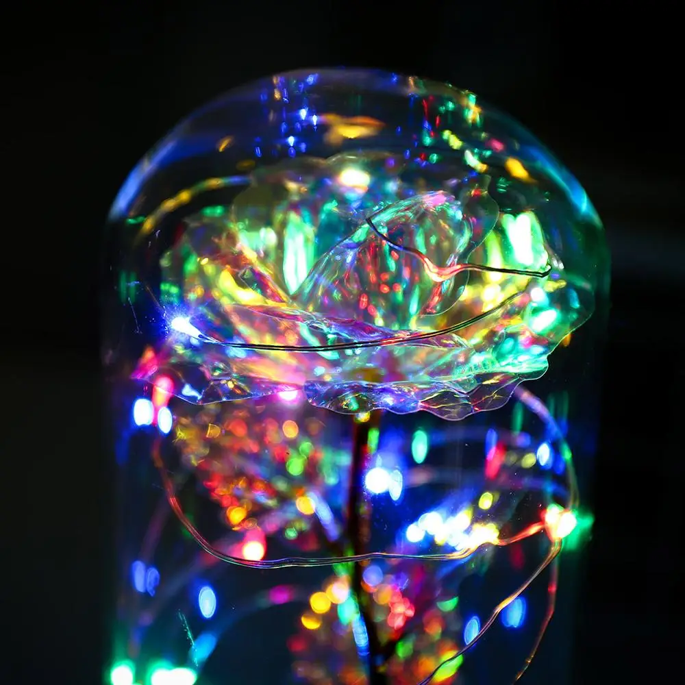 Роза Красавица и чудовище заколдованный красный шелк светодиодный светильник с