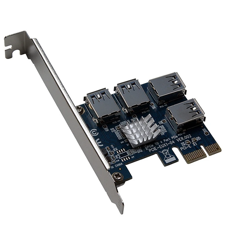

PCI-E Adapter 1 Turn 4 PCI-Express Slot 1X to 16X USB 3.0 Special Riser Card PCIe Converter for BTC Miner Mining