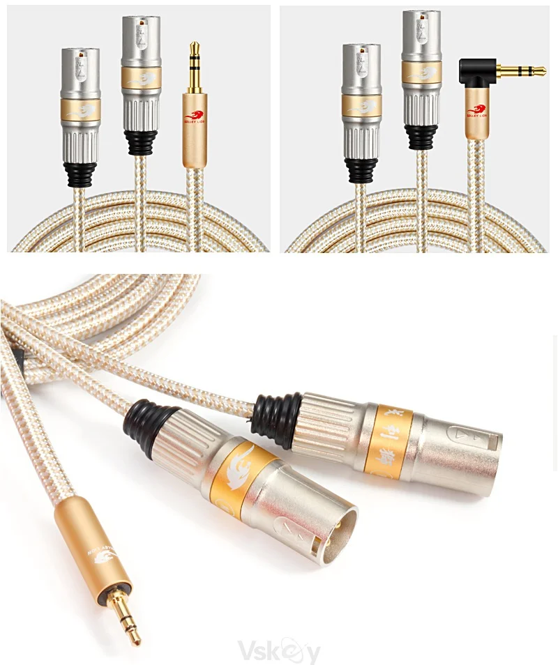 Hi-Fi 3 5 мм для Dual XLR аудио кабель ПК