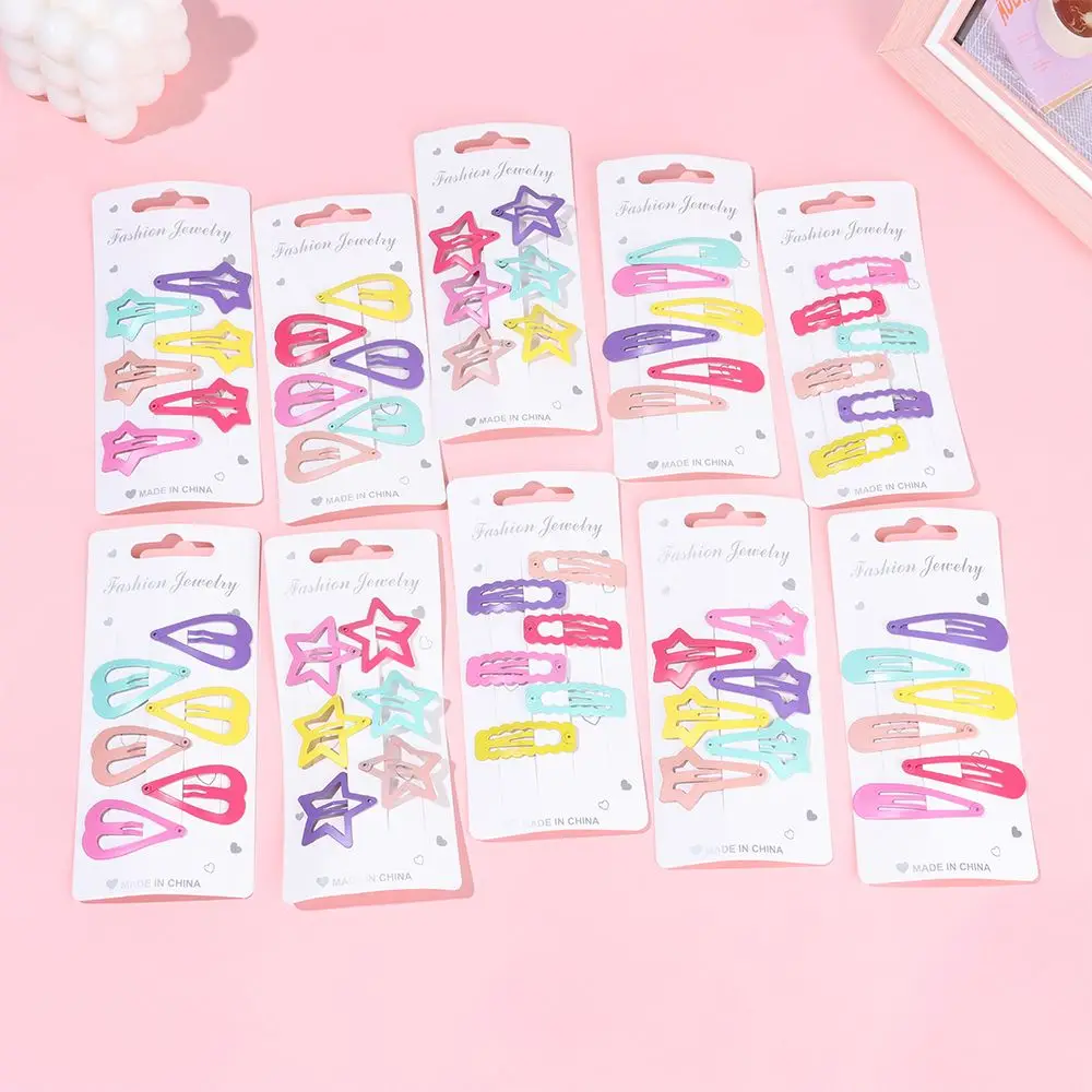 

6Pcs/Lot Women Cute Hair Accessories Colorful Multi Shape Hair Clips Barrettes Snap Hairpins
