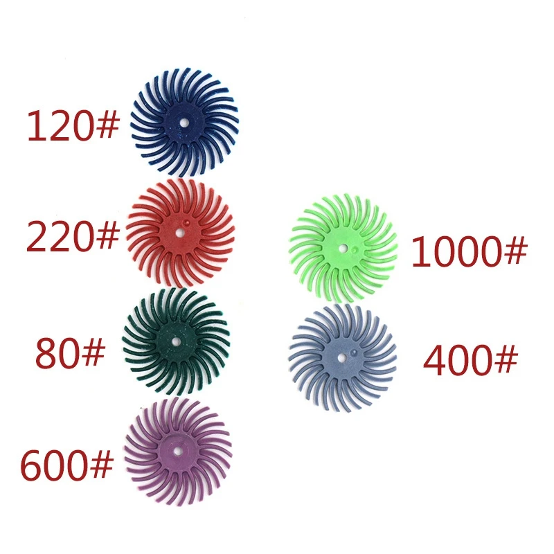 

Hot 24Pcs Radial Bristle Disc Abrasive Brush Kit (1/8 Inch Shank ) for Rotary Tool Mixed Grit 80 120 220 400 600 1000