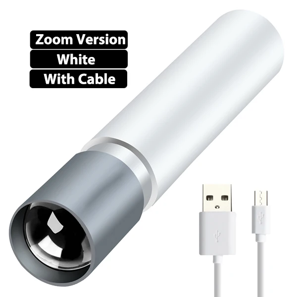Zoom Torch Светодиодный фонарик высокого качества Мощный мини светодиодный фонарь IP4 водонепроницаемый дизайн Penlight 600 мАч USB Перезаряжаемый для ночного освещения - Испускаемый цвет: Zoom Torch