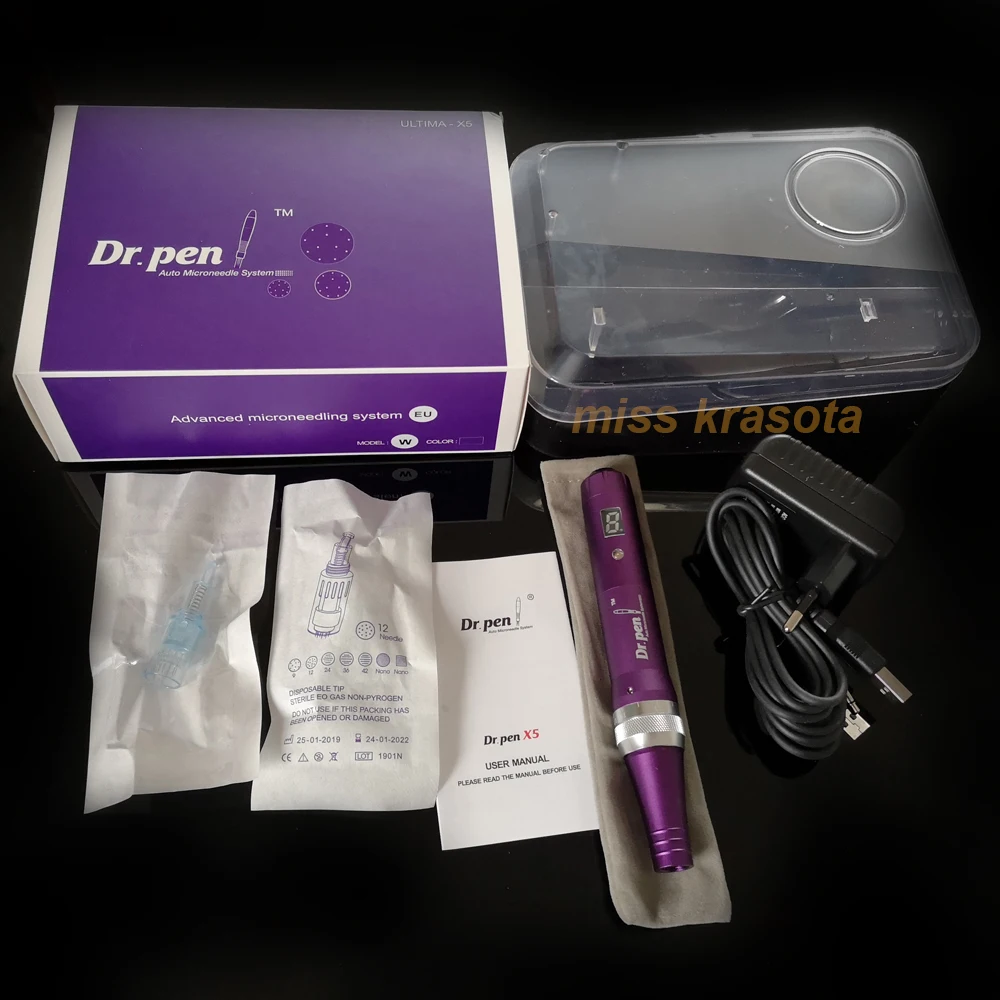 dr. pen X5-W беспроводной Дерма микро игла ручка с винтом и иглой картридж цифровой дисплей уход за кожей лица ручка