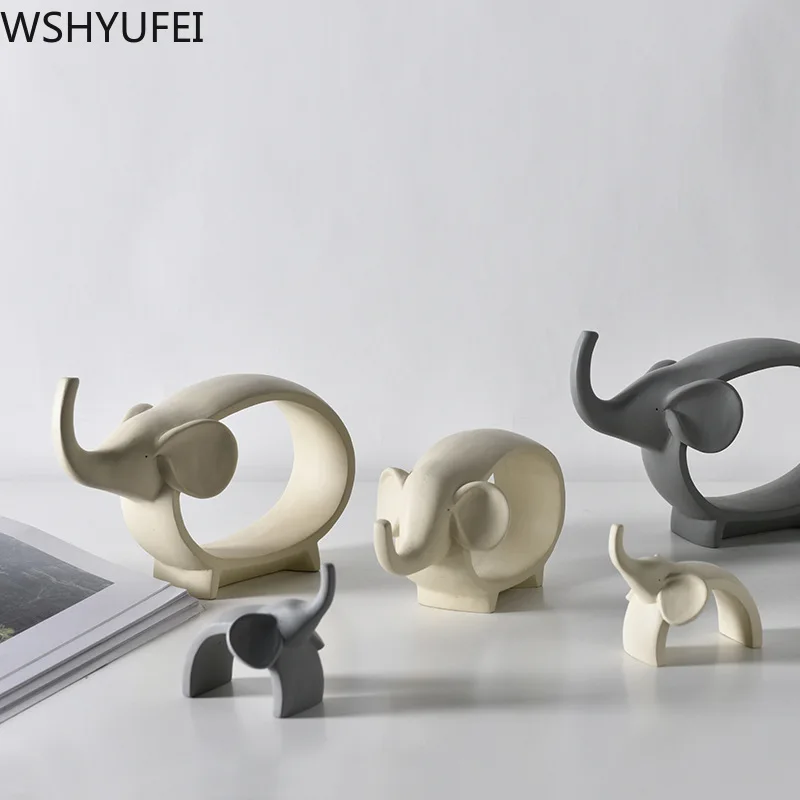 Скандинавские минималистичные изделия из смолы милый слон статуя животных