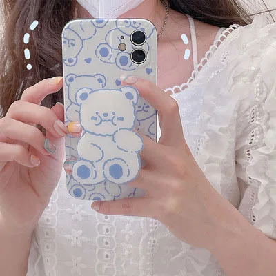 

Apple Phone Case For Girls Cute Bear Bracket Suitable For iphone12pro/max Apple 11 xr x/xs 8plus Japanese And Korean Style