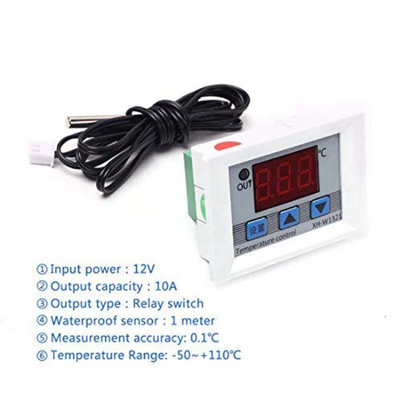 Цифровой модуль переключателя температурного контроллера 12 В постоянного тока-50