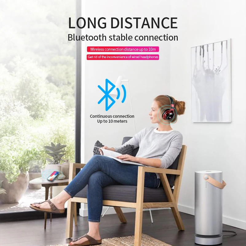 JKR-216B Wireless Bluetooth Headphones 3D Stereo Sports Earphone With Mic Game Headset Support TF Card FM Mode Audio Jack | Электроника