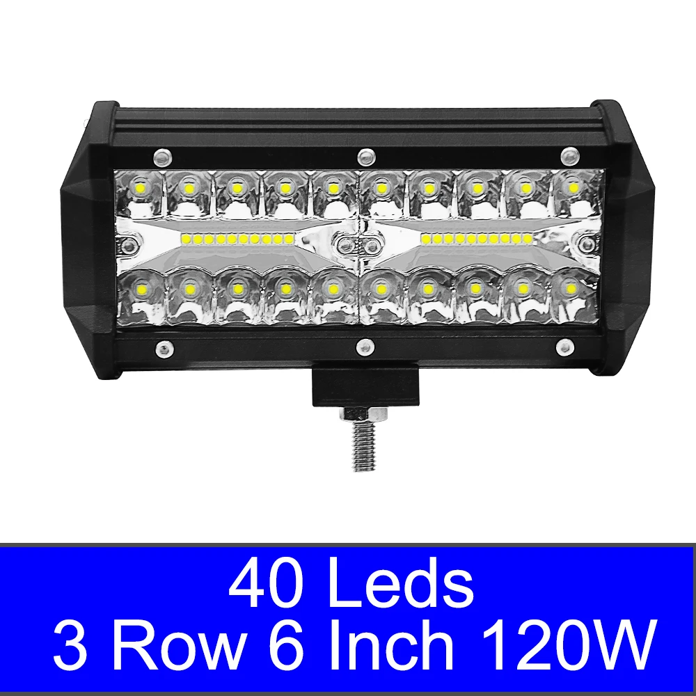 6inch 120w Автомобильные аксессуары, светодиодный рабочий светильник, 18 Вт, 36 Вт, 60 Вт, 72 Вт, 120 Вт, 300 Вт, 12 В, 24 В, Точечный светильник для внедорожника, 4WD, грузовика, трактора, внедорожника, 4x4 джипа - Цвет: 6inch 120w