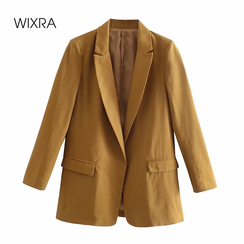 

Женский блейзер Wixra, однотонное повседневное офисное пальто с вырезами, новинка 2021 года, лидер продаж, весенне-осенняя верхняя одежда