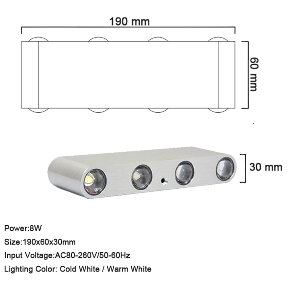 Современный светодиодный настенный светильник 2 Вт 4 6 8 для помещений лестницы