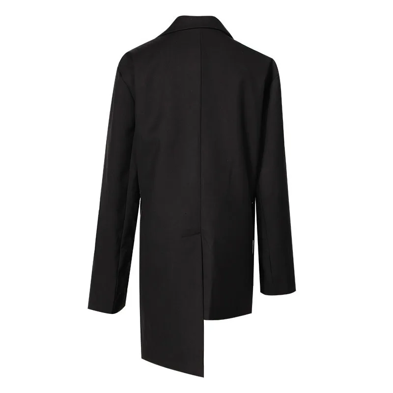 

DEAT 2021 New Spring Fashion Women Clothes Notched Collar Full Sleeves Asymmetrical Tide Female Single jacket WE36101l