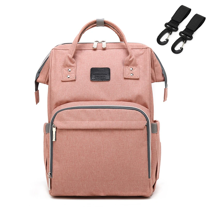 pink Модная сумка для подгузников для мам, большая сумка для кормления, рюкзак для путешествий, дизайнерская сумка для коляски, Детская сумка, уход за ребенком, подгузник - Цвет: pink