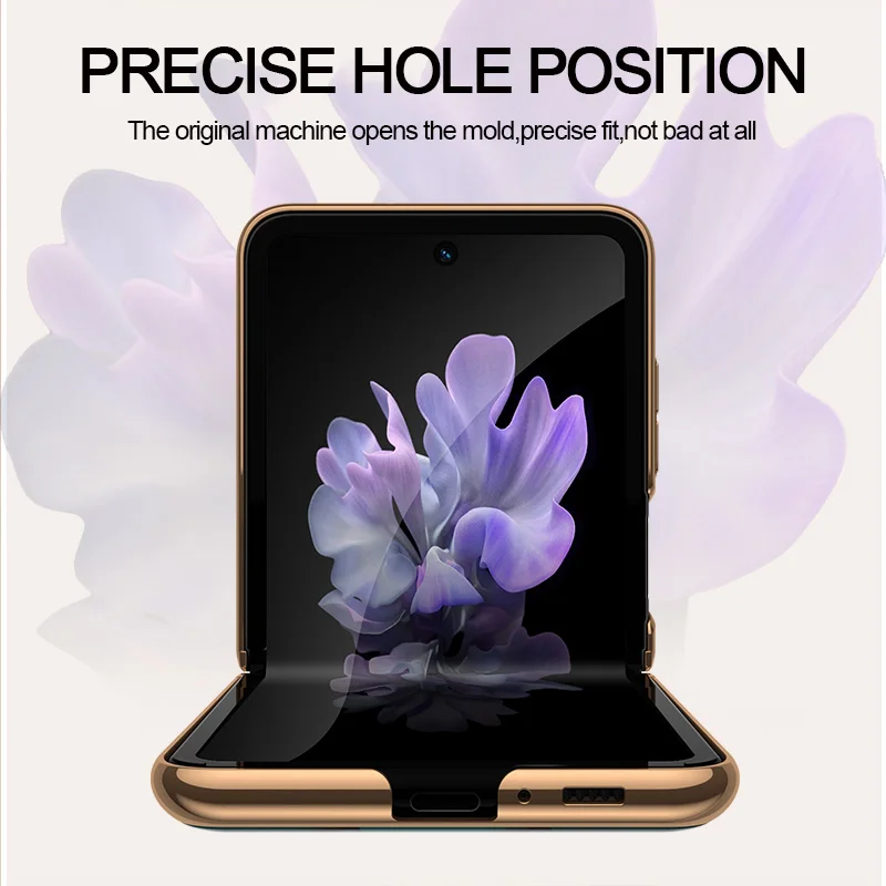 

For Samsung Galaxy Z Flip Case Luxury Plating Tempered Glass Full Protection Shockproof Back Cover For Samsung Z Flip 5G Case