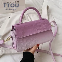 fashion candy color stone pattern women shoulder bags luxury designer ladies square pu leather crossbody bags lady travel bag