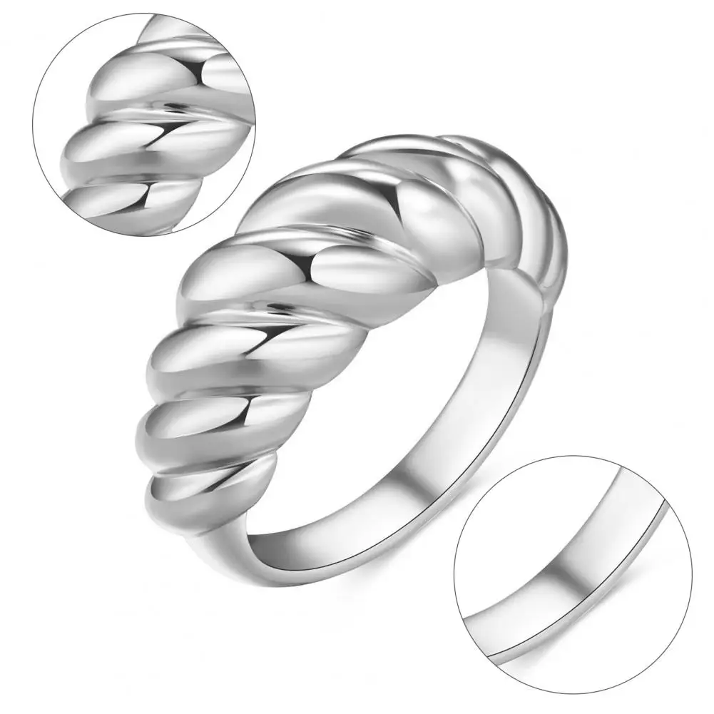 

Unisex Ring Twisted Shape Anti Rust Unisex Simple Plated Jewelry for Party