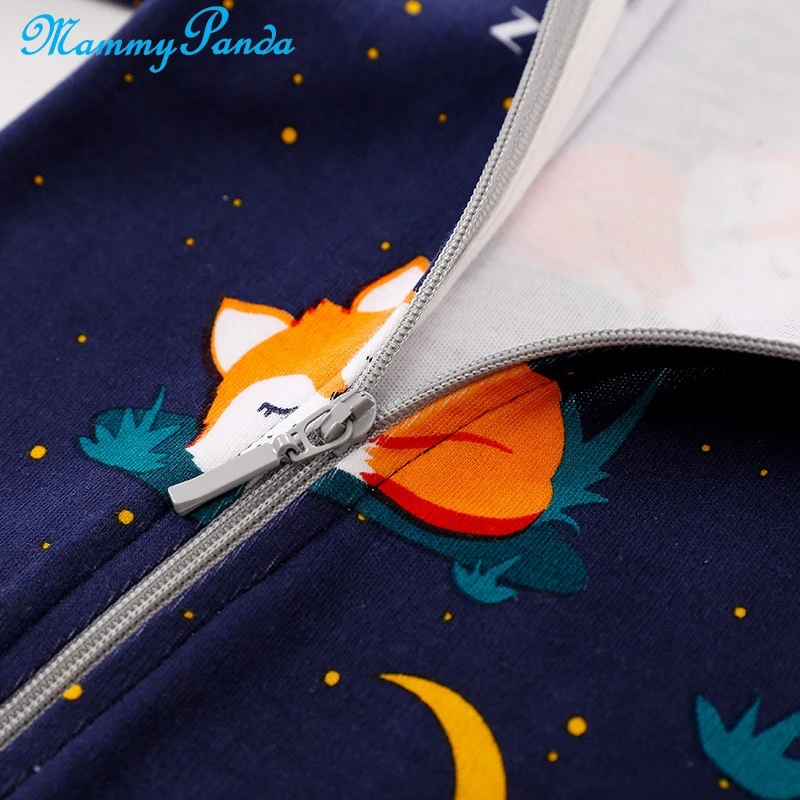 Детский комбинезон с длинными рукавами капюшоном и мультяшным лисьим животным