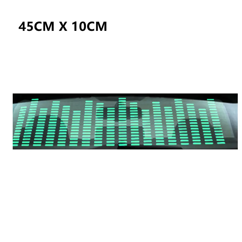 

Новый автомобильный зеленый светодиодный музыкальный ритм-вспышка, звуковая активация, датчик, эквалайзер, наклейка на заднее лобовое стекло, комплект неоновых ламп