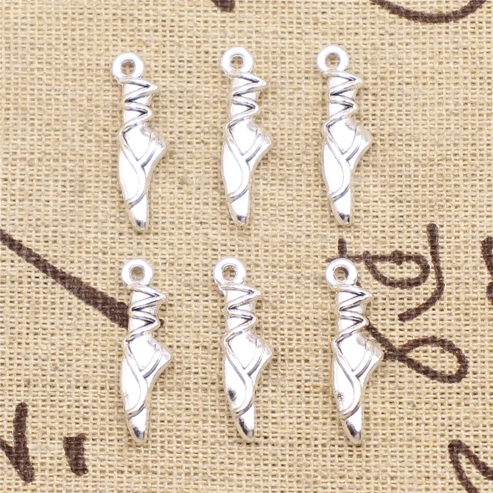 

Charm For Making Jewelry Pendants Antique Silver Color Ballet 23x6x4mm 10pcs