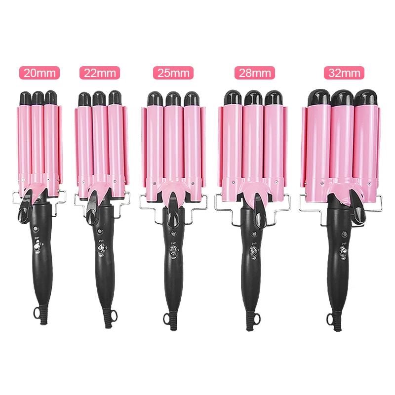 

20mm-32mm Tourmaline Ceramic Three-layer Barrel Curling Iron 180/220 Degree Barber Shop Deep Wave Hair Styling Tool 41D
