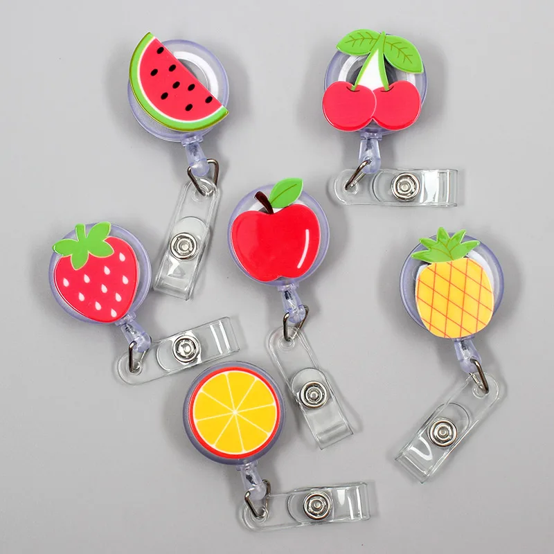 Солнце Фрукты мороженое стиль Клоун выдвижной креативный значок держатель карты