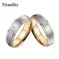 glossy love alliances proposal couple wedding rings set for men and women gold color eco stainless steel jewelry