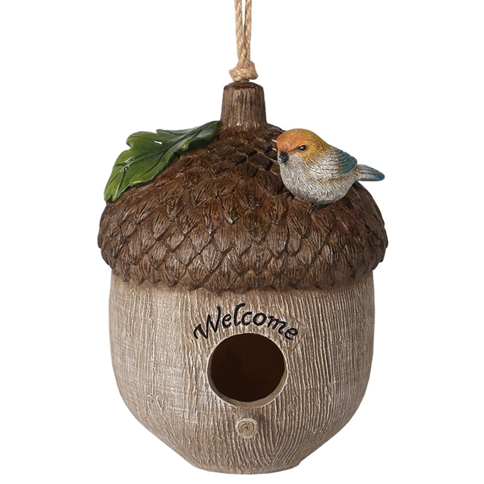 

Resin Bird Houses Hand Painted Hanging Birds Feeder Decoration for Garden Courtyard Creative Gifts for Birds Lovers DC120
