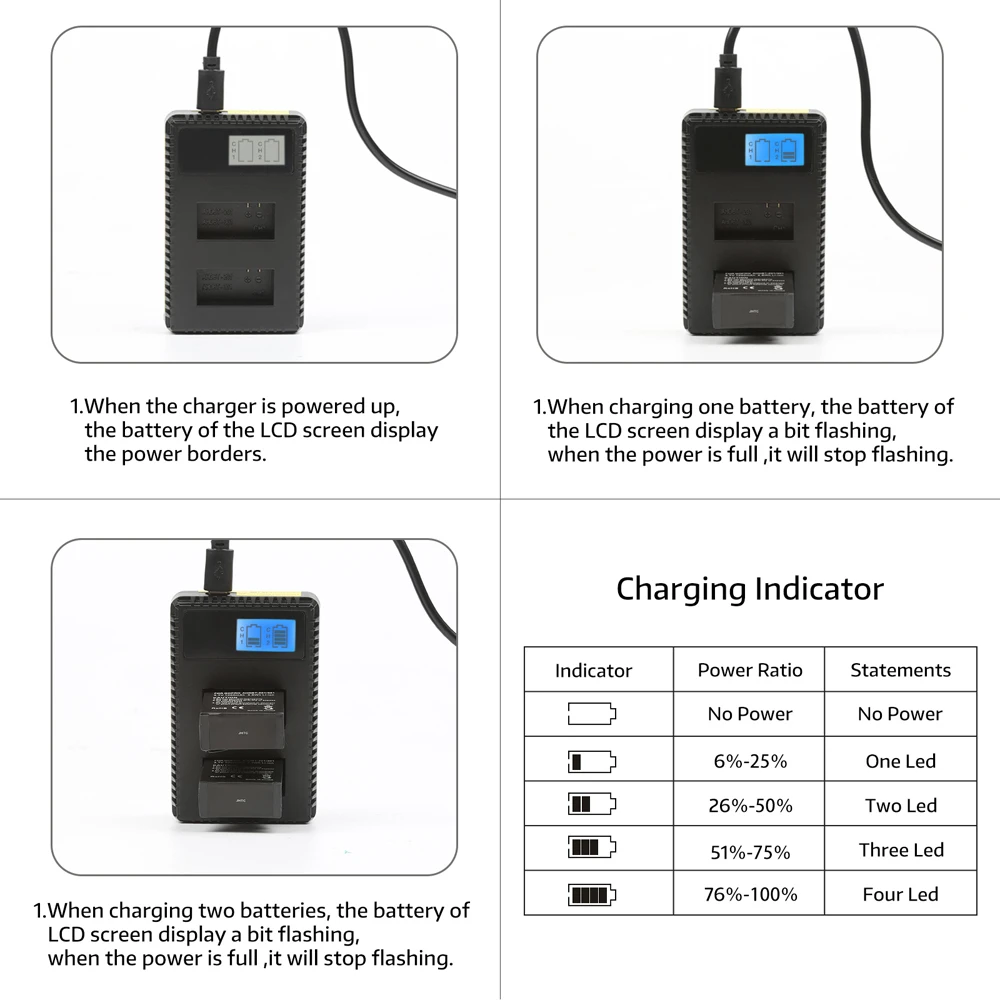 Smart LCD Display Dual Port USB Battery Charger for GoPro Hero 7 6 5 4 Action Camera Charging Cradle Go Pro Accessory | Электроника
