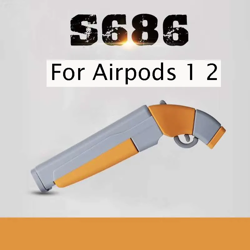 

For AirPod 1 2 Case 3D S686 Gun Shape Toy Cute Soft Silicone Earphone Cases For Apple Airpods Case Protect Cover Funda
