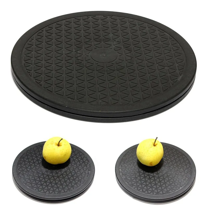 

10 Inch Black Rotating Swivel Turntable Plate Lazy Home Kitchen Food Tool